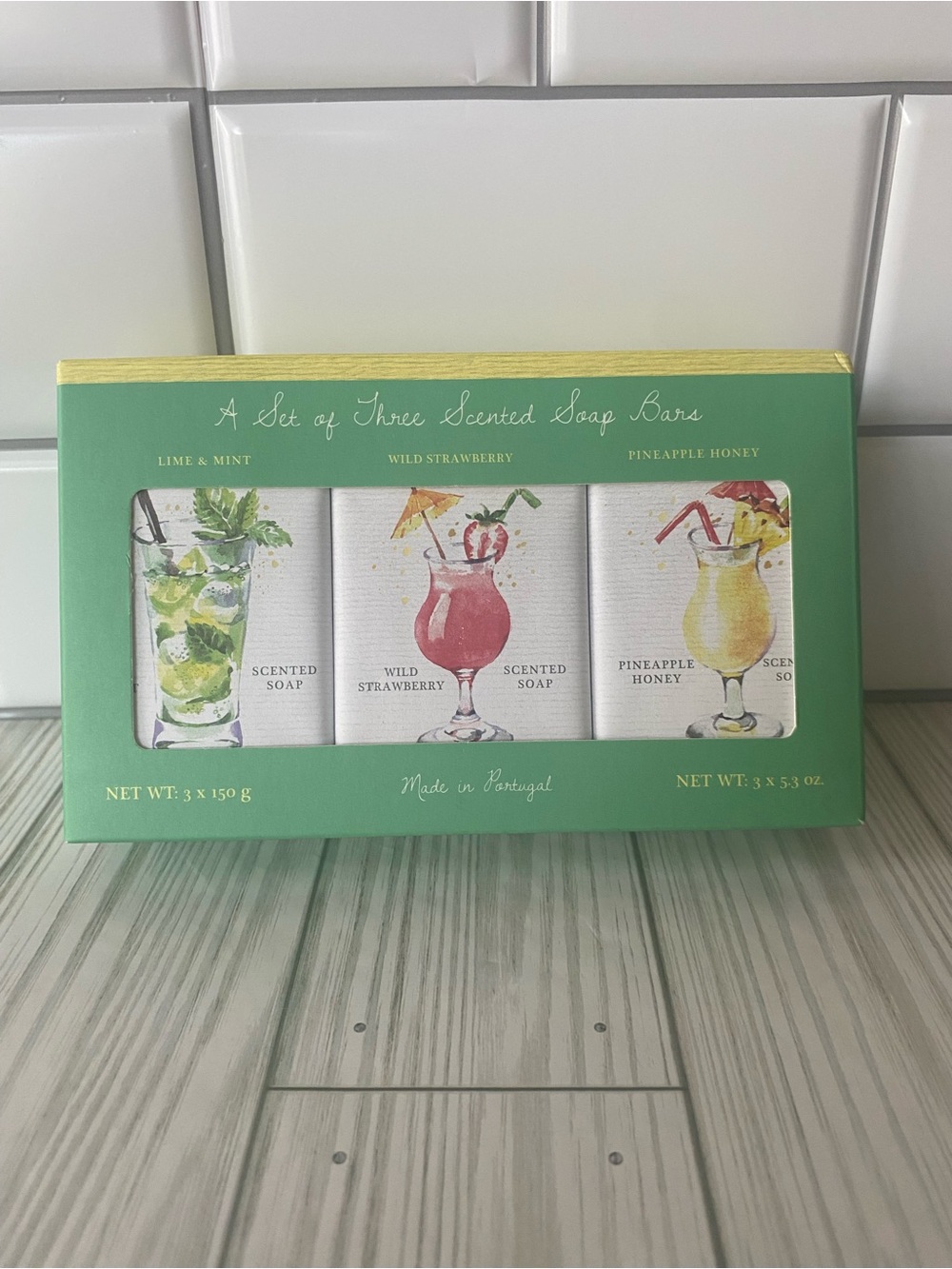 Castelbel Ltd. Edition 3 bar soap set: Lime & Mint, Wild Strawberry, Pineapple
